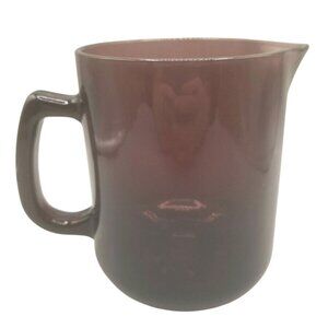 Kanebo Amethyst Glass Pitcher Milk Juice Water Jug Handle Purple Glass